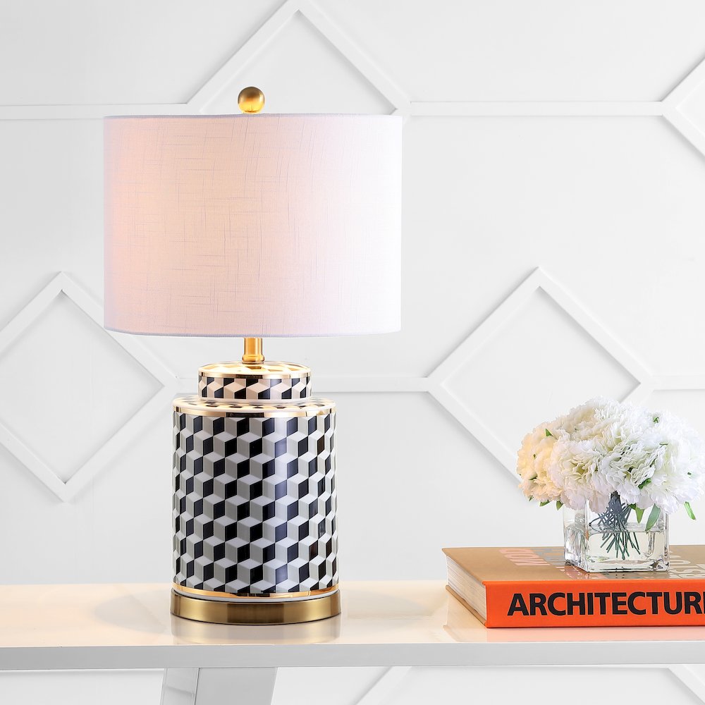 Ellie Tumbling Block Ceramicmetal Led Table Lamp. Picture 5