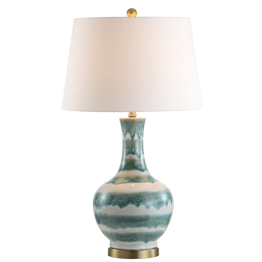 Tucker Striped Ceramicmetal Led Table Lamp. Picture 1