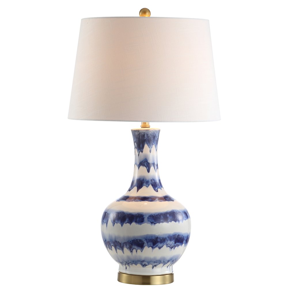 Tucker Striped Ceramicmetal Led Table Lamp. Picture 1