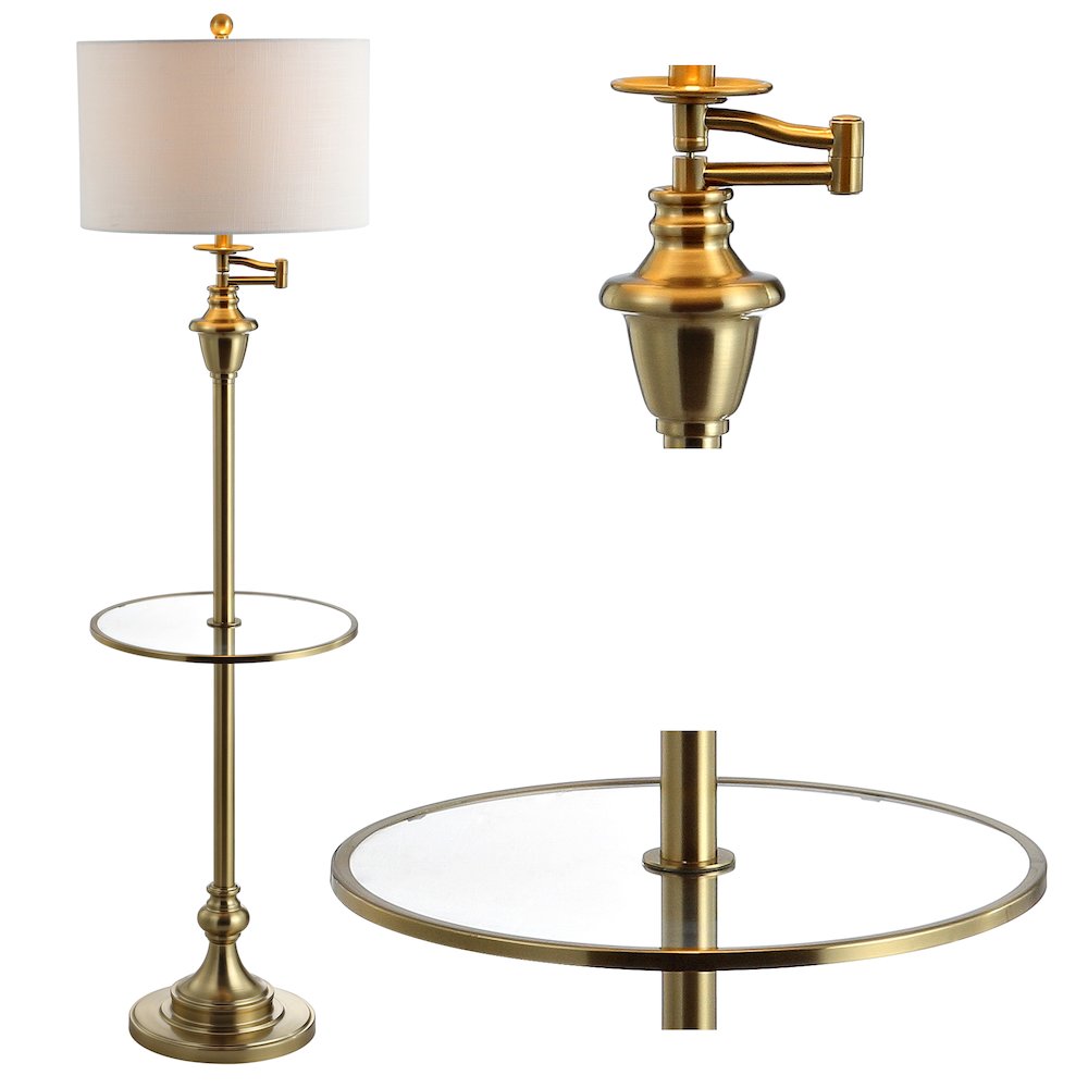 Cora Metal/Glass Led Side Table And Floor Lamp. Picture 8