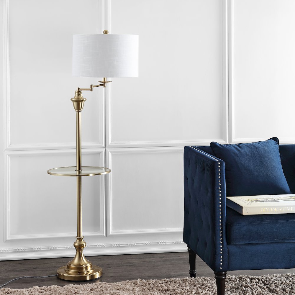 Cora Metal/Glass Led Side Table And Floor Lamp. Picture 6