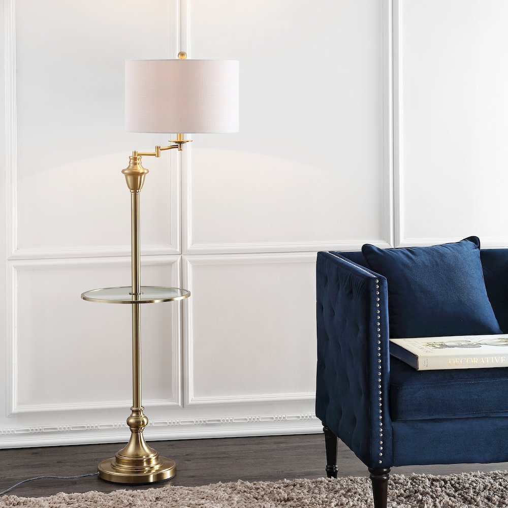 Cora Metal/Glass Led Side Table And Floor Lamp. Picture 5