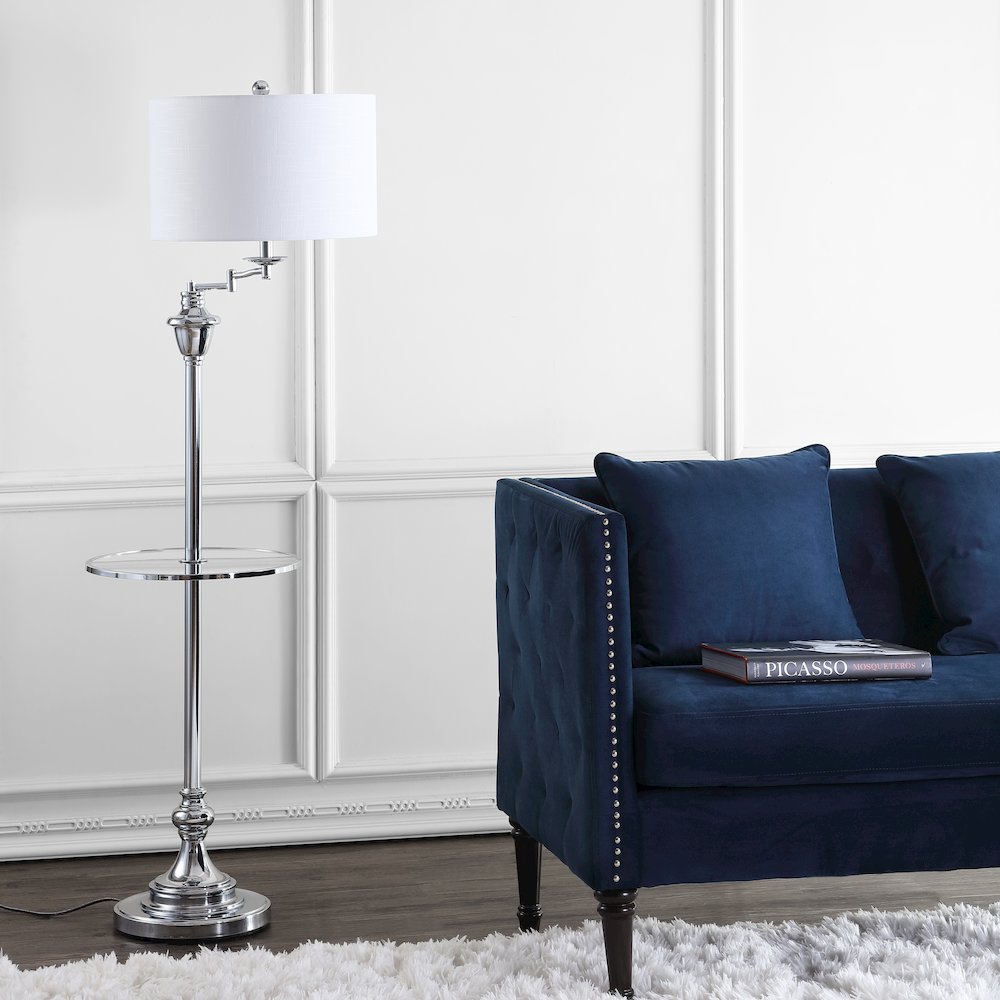 Cora Metal/Glass Led Side Table And Floor Lamp. Picture 6