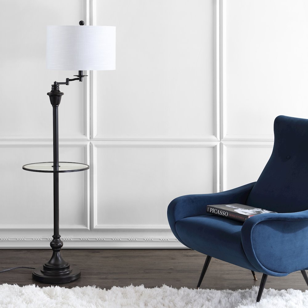 Cora Metal/Glass Led Side Table And Floor Lamp. Picture 6