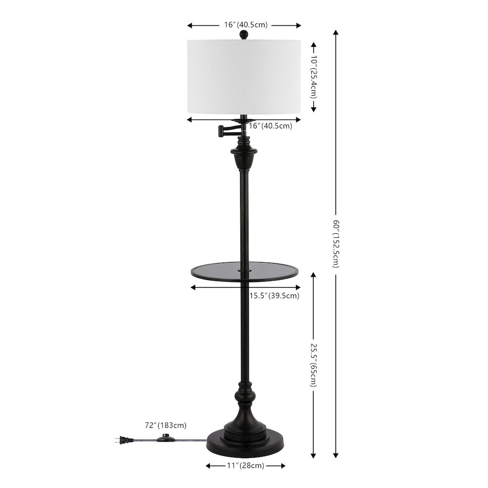 Cora Metal/Glass Led Side Table And Floor Lamp. Picture 7