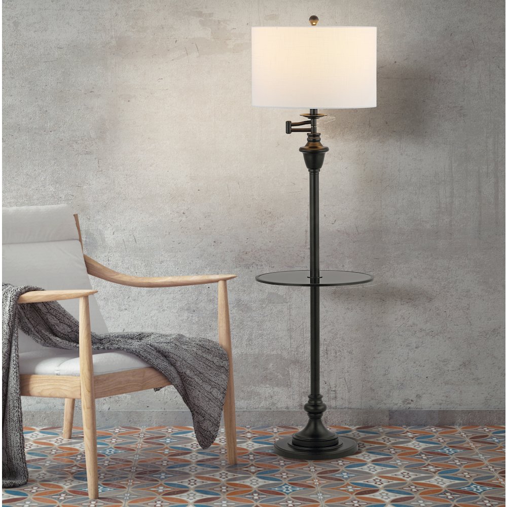 Cora Metal/Glass Led Side Table And Floor Lamp. Picture 2