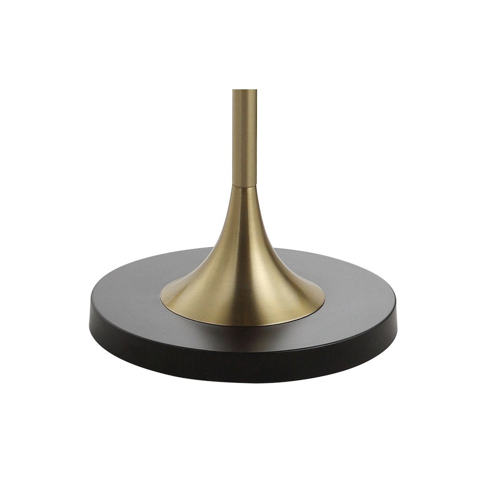 Luce Metal/Wood Led Floor Lamp With Table. Picture 4