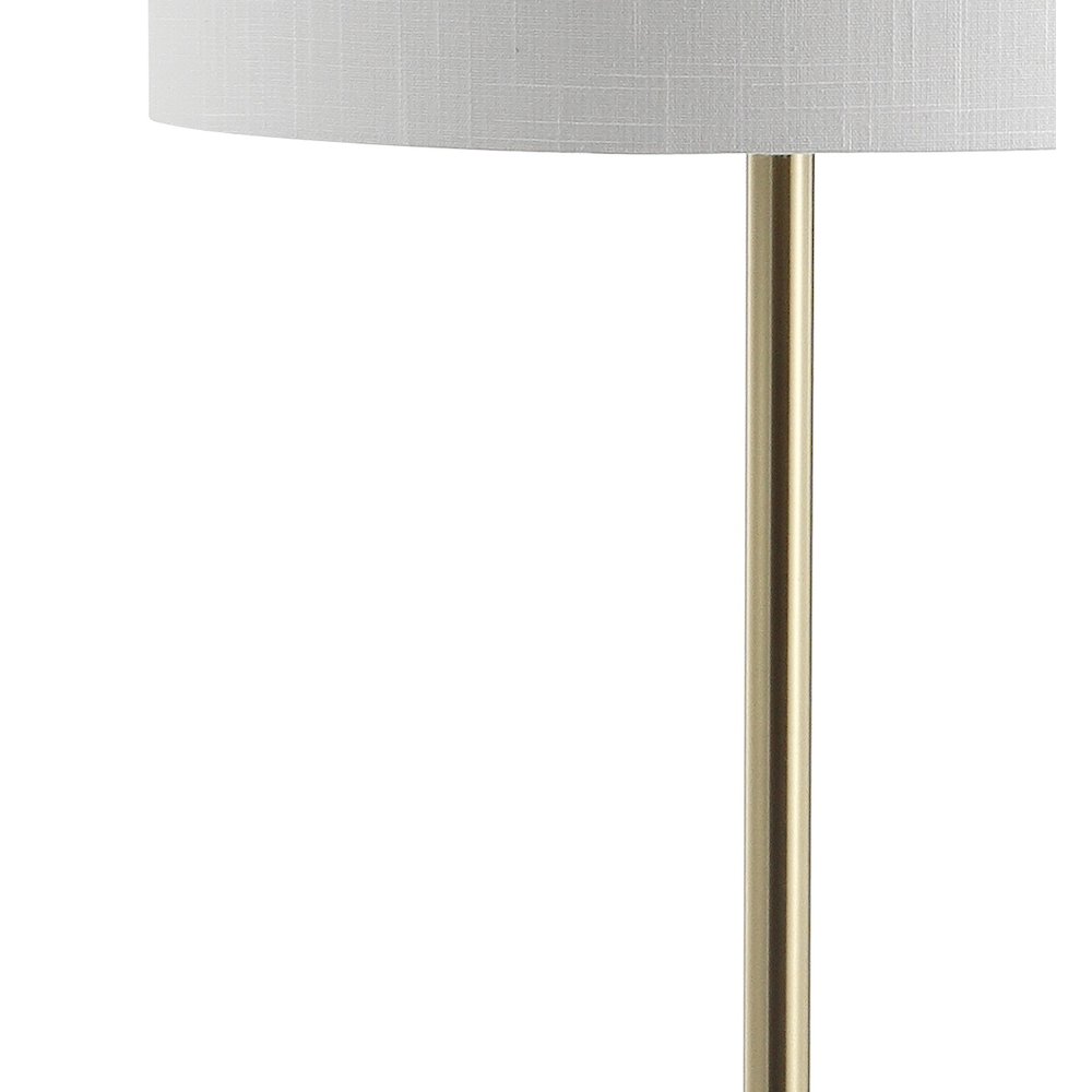 Luce Metal/Wood Led Floor Lamp With Table. Picture 3