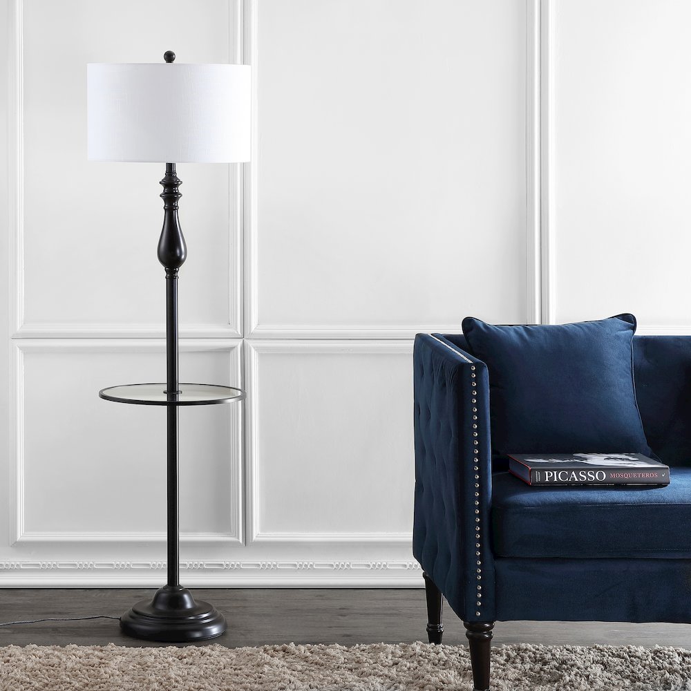 Laine Metal/Glass Led Side Table And Floor Lamp. Picture 6