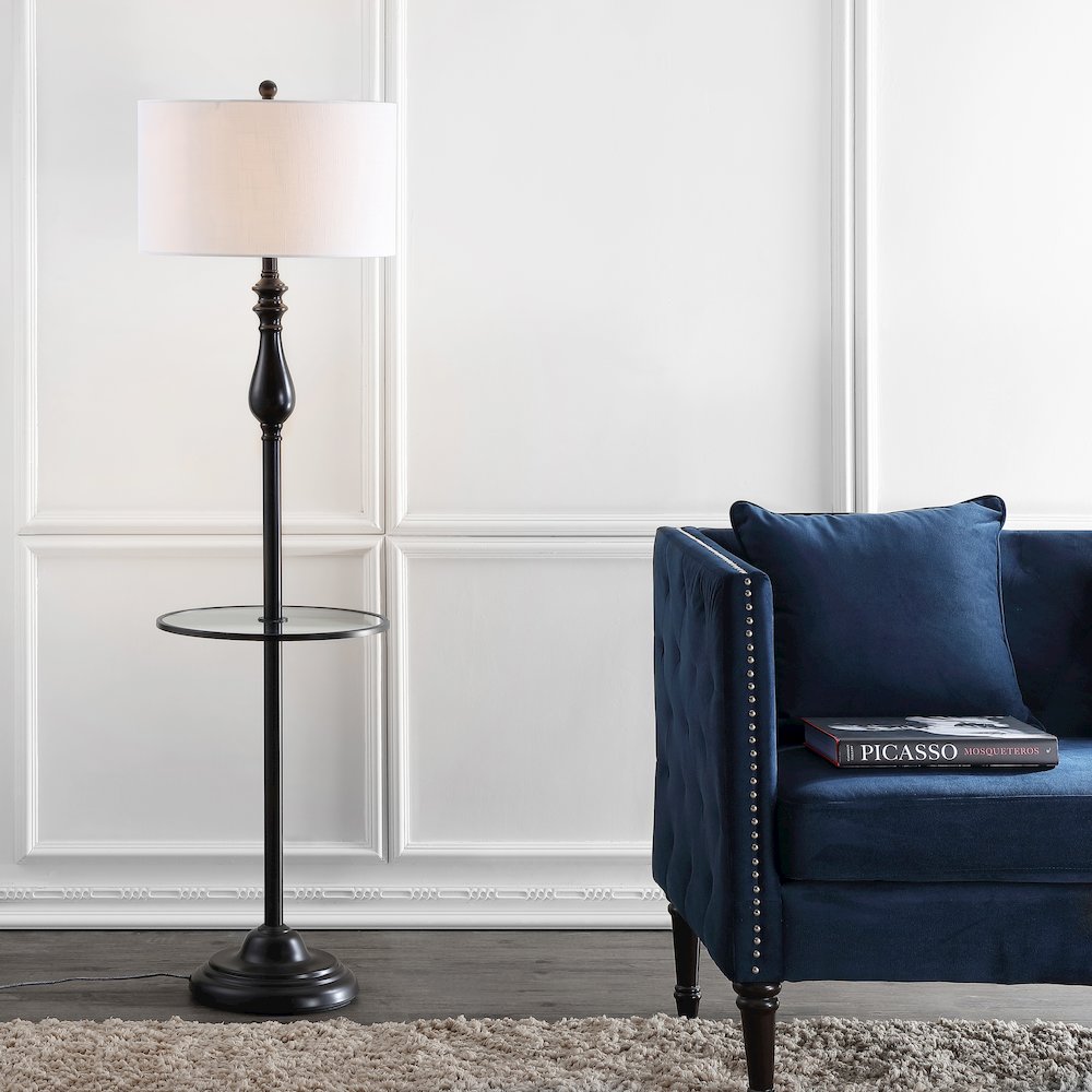 Laine Metal/Glass Led Side Table And Floor Lamp. Picture 5