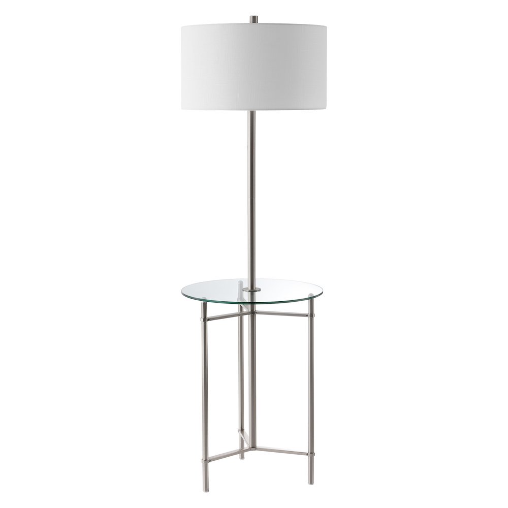 Chuck Modern Metal & Tempered Glass 2-in-1 Tray Table/Floor LED Lamp. Picture 8