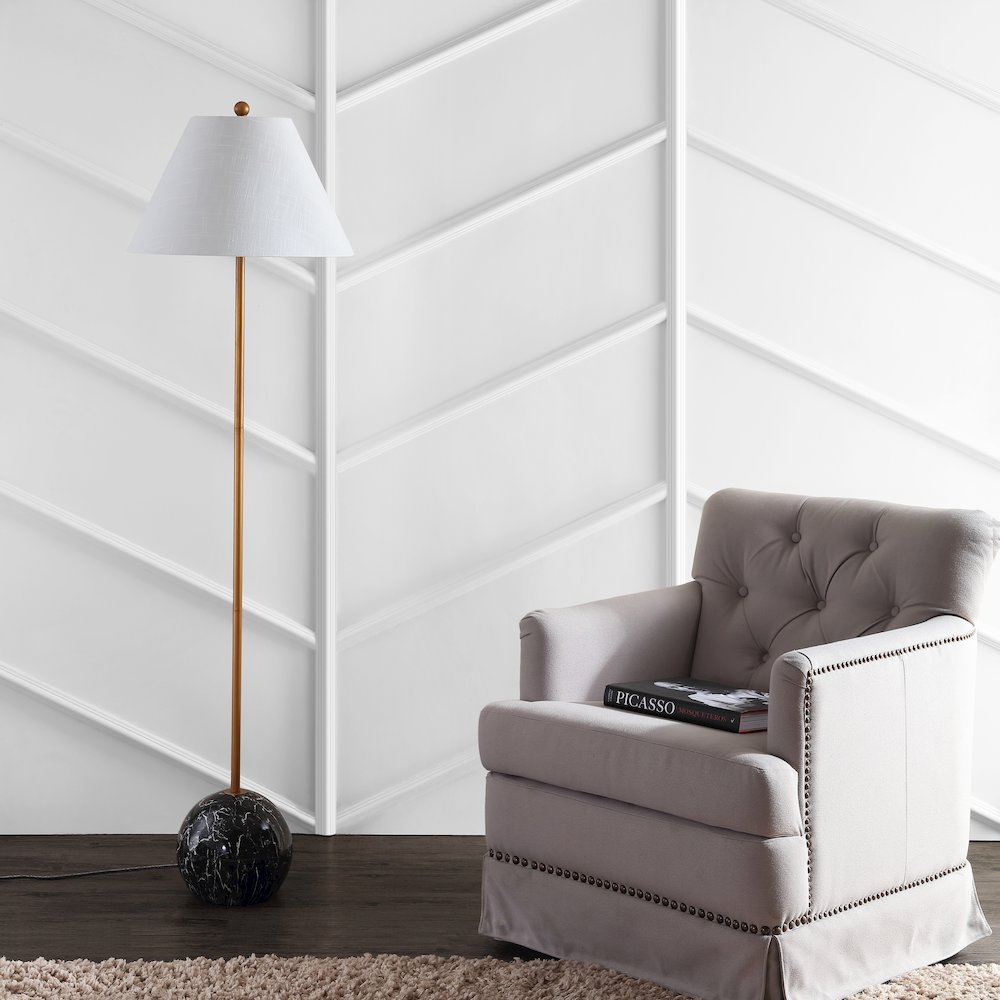 Miami Minimalist Resin/Metal Led Floor Lampite. Picture 6