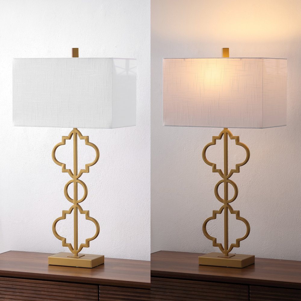 Selina Iron Ogee Trellis Modern Led Usb Table Lamp. Picture 13