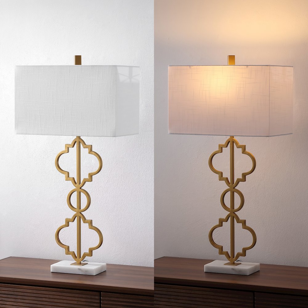 Selina Iron Ogee Trellis Modern Led Table Lamp. Picture 7