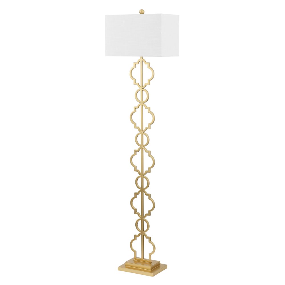 Selina Iron Ogee Trellis Modern Led Floor Lamp. Picture 2
