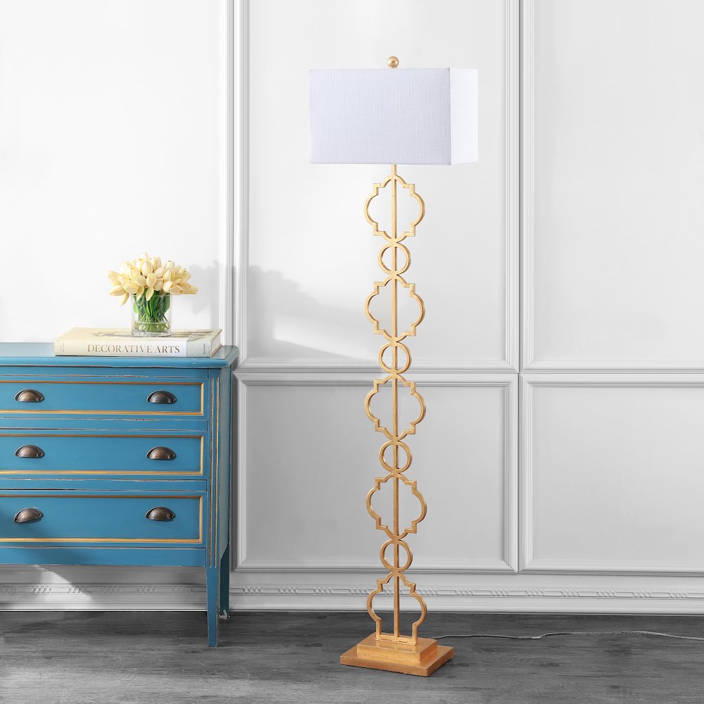 Selina Iron Ogee Trellis Modern Led Floor Lamp. Picture 7