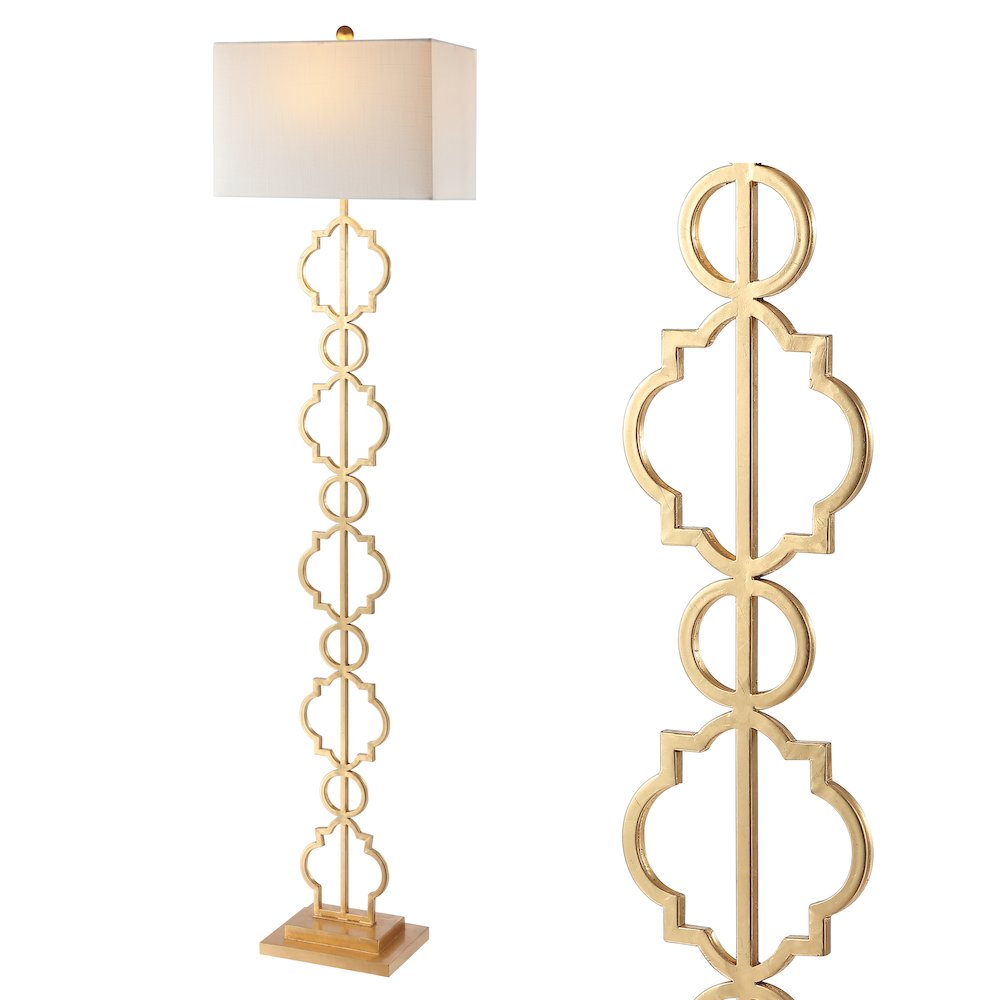 Selina Iron Ogee Trellis Modern Led Floor Lamp. Picture 1