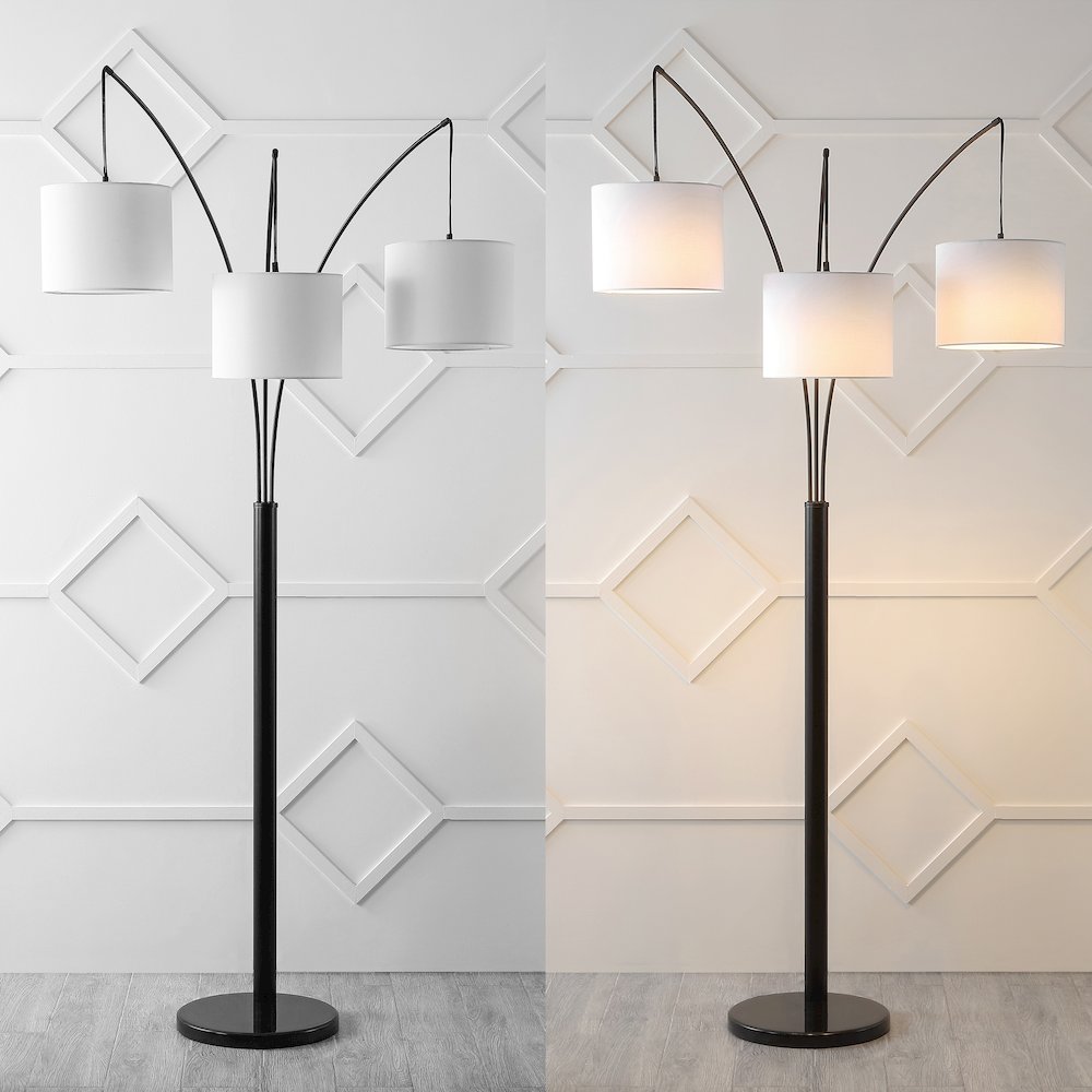 Barrie Mid Century Modern Head Adjustable Iron Led Arc Floor Lamp. Picture 8