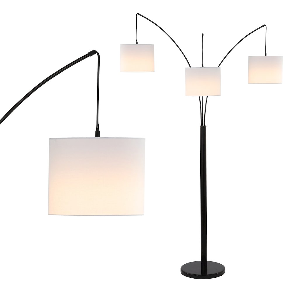 Barrie Mid Century Modern Head Adjustable Iron Led Arc Floor Lamp. Picture 5