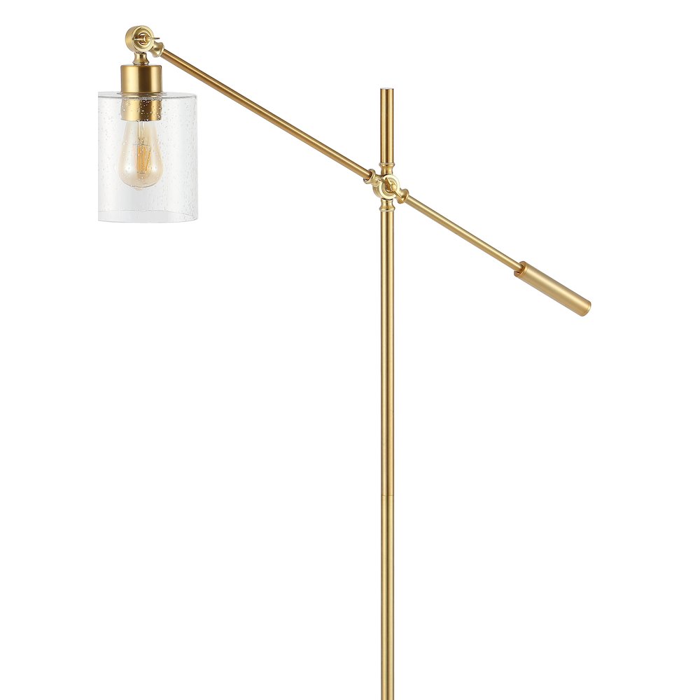 Kathryn Classic Iron/Seeded Glass Adjustable Head Modern Led Floor Lamp. Picture 3
