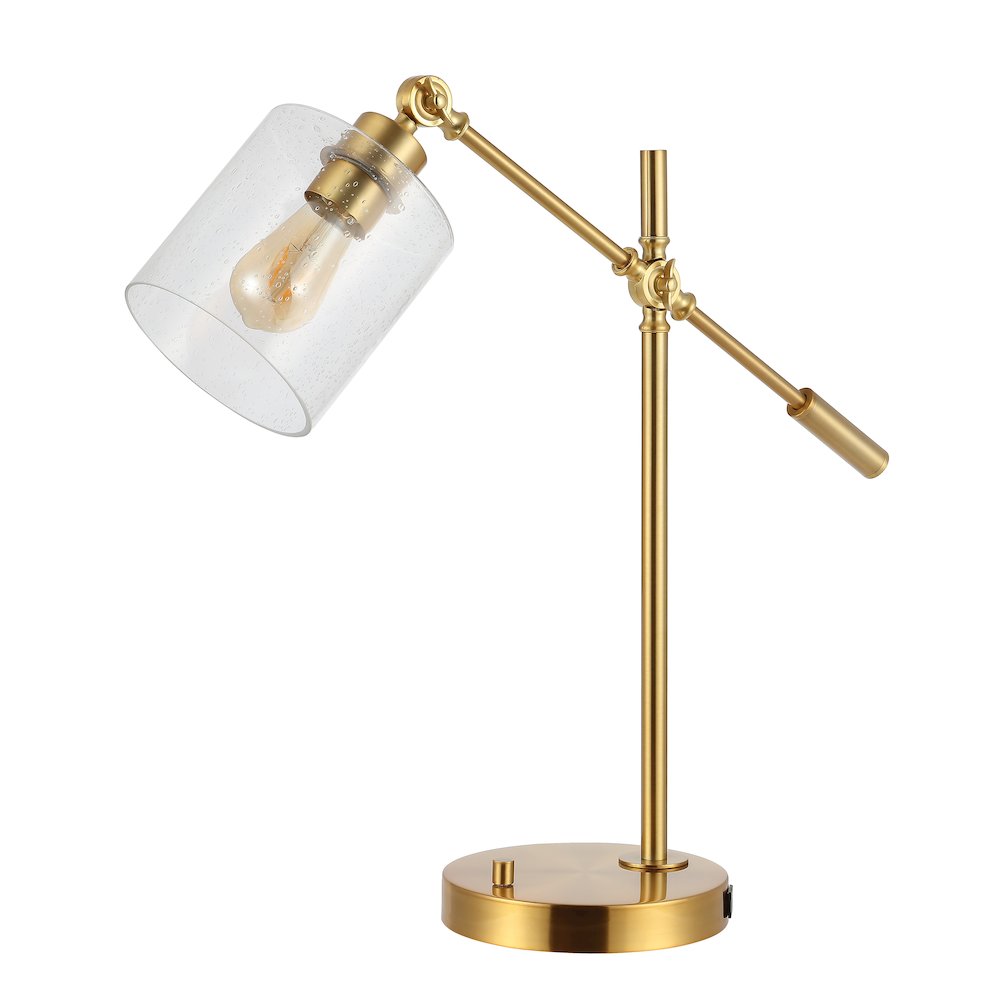 Iron/Seeded Glass Adjustable Head Modern Usb Charging Led Task Lamp. Picture 2