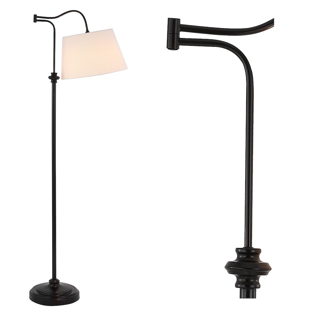 Jason Metal Traditional Swing Arm Led Floor Lamp. Picture 6