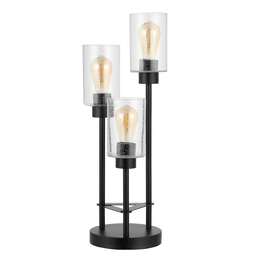 Axel Modern Iron/Seeded Glass Modern Industrial Led Table Lamp. Picture 2