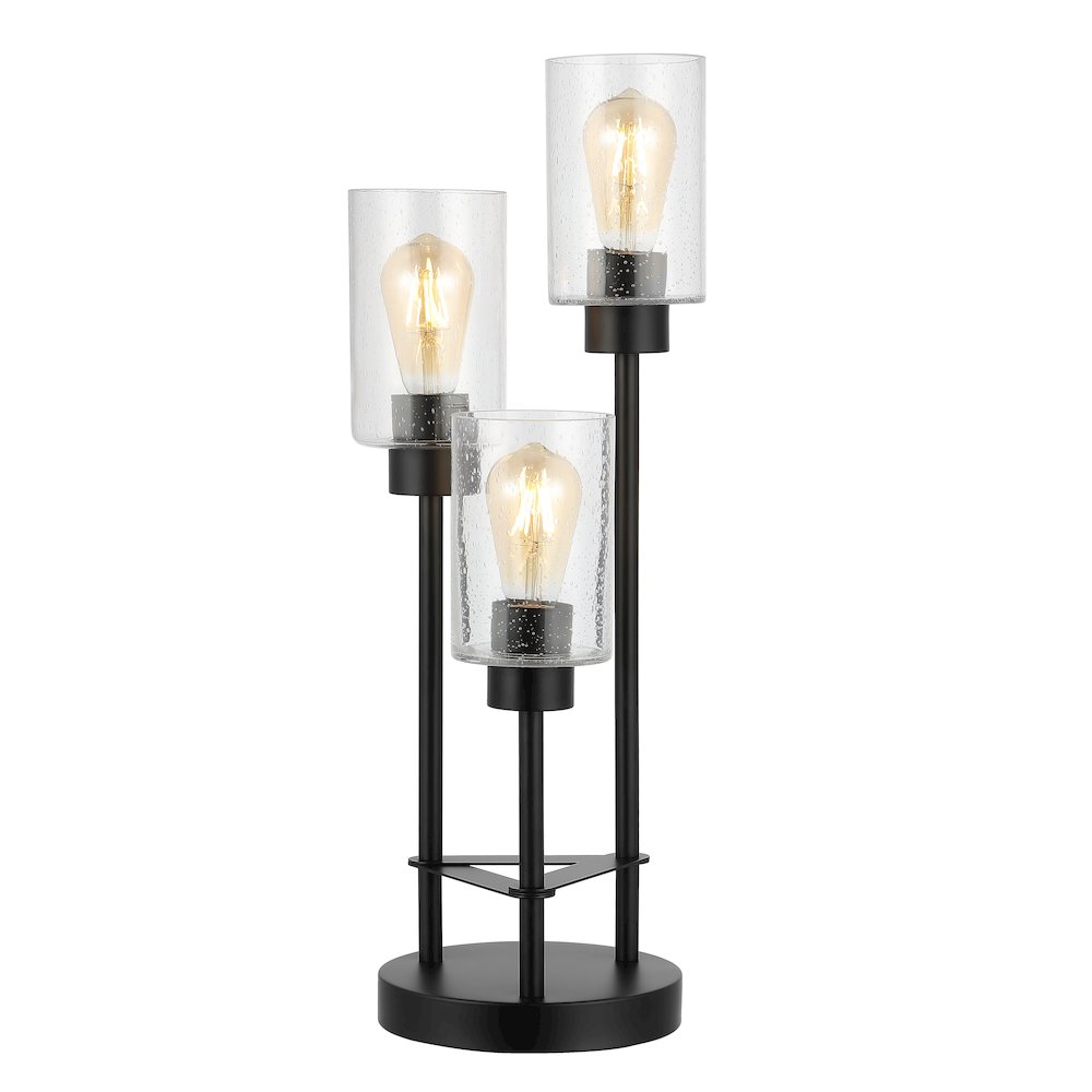 Axel Modern Iron/Seeded Glass Modern Industrial Led Table Lamp. Picture 1