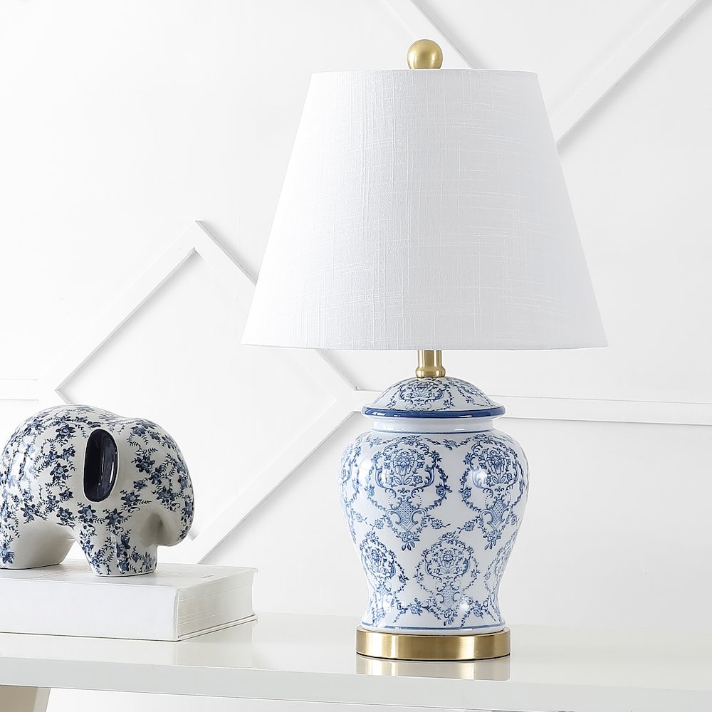 Juliana Traditional Classic Chinoiserie Ceramic Led Table Lamp. Picture 5