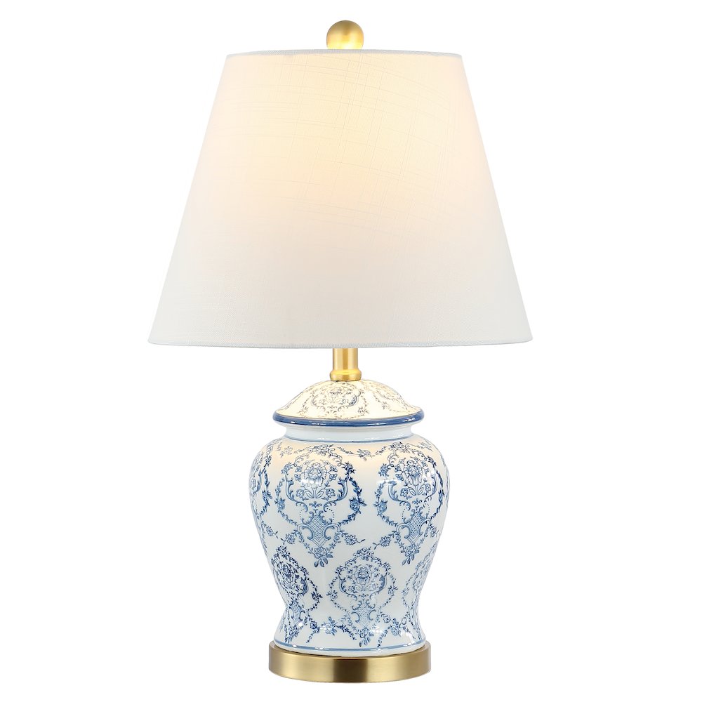 Juliana Traditional Classic Chinoiserie Ceramic Led Table Lamp. Picture 1