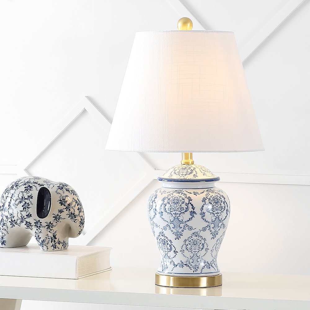 Juliana Traditional Classic Chinoiserie Ceramic Led Table Lamp. Picture 4
