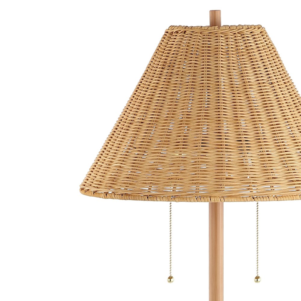 Nando Coastal Bohemian Ironrattan Led Floor Lamp With Pull Chain. Picture 2