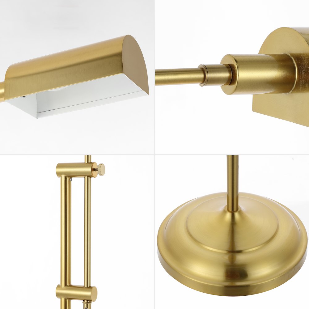 Zinnia Industrial Minimalist Height-Adjustable Iron Pharmacy Led Floor Lamp. Picture 3