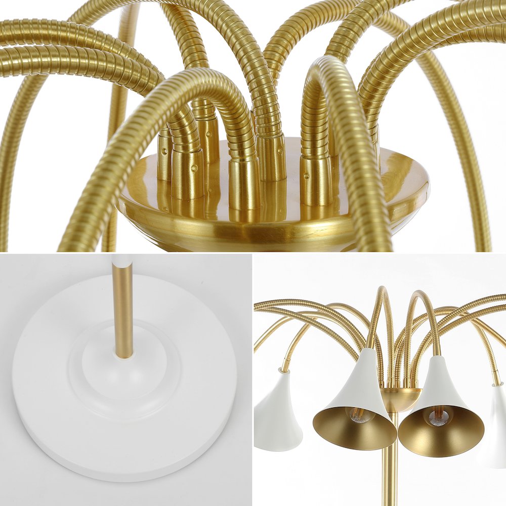 Vivian 10-Light Mid-Century Modern Iron Medusa Multi Head Led Floor Lamp. Picture 2