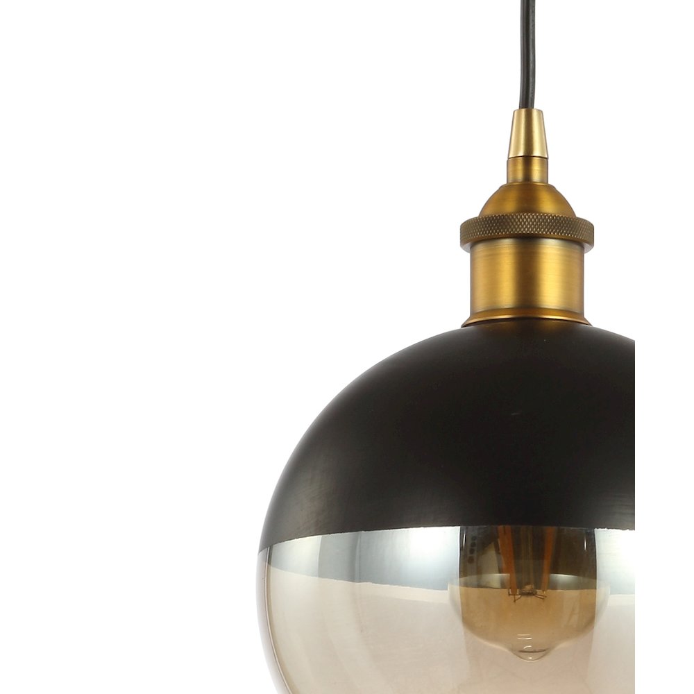 Nixon Adjustable Drop Globe Metal/Glass Led Pendant. Picture 3