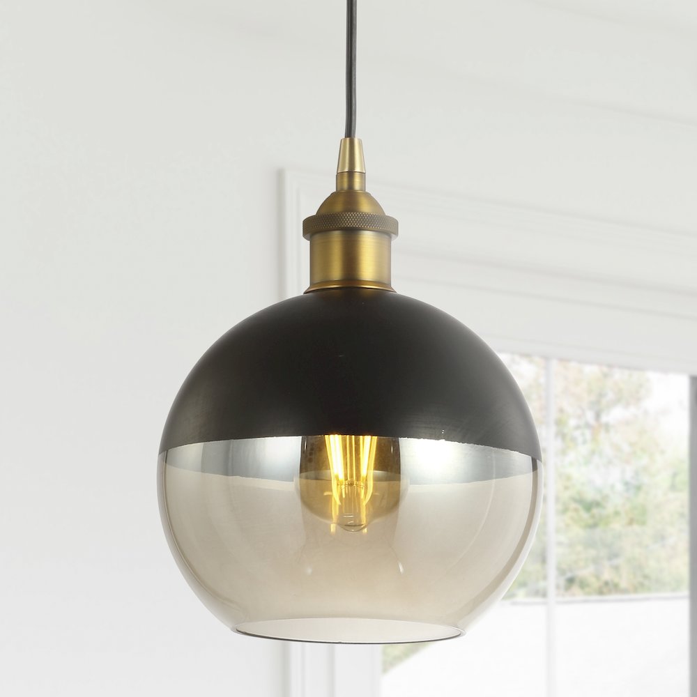 Nixon Adjustable Drop Globe Metal/Glass Led Pendant. Picture 12