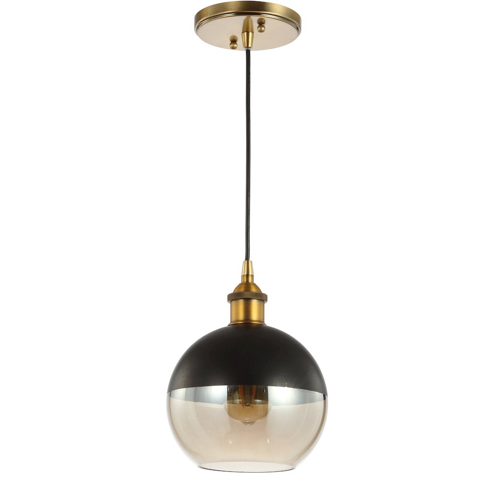 Nixon Adjustable Drop Globe Metal/Glass Led Pendant. Picture 2