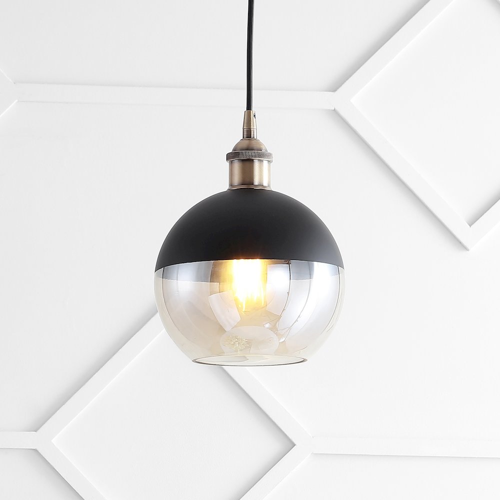 Nixon Adjustable Drop Globe Metal/Glass Led Pendant. Picture 6