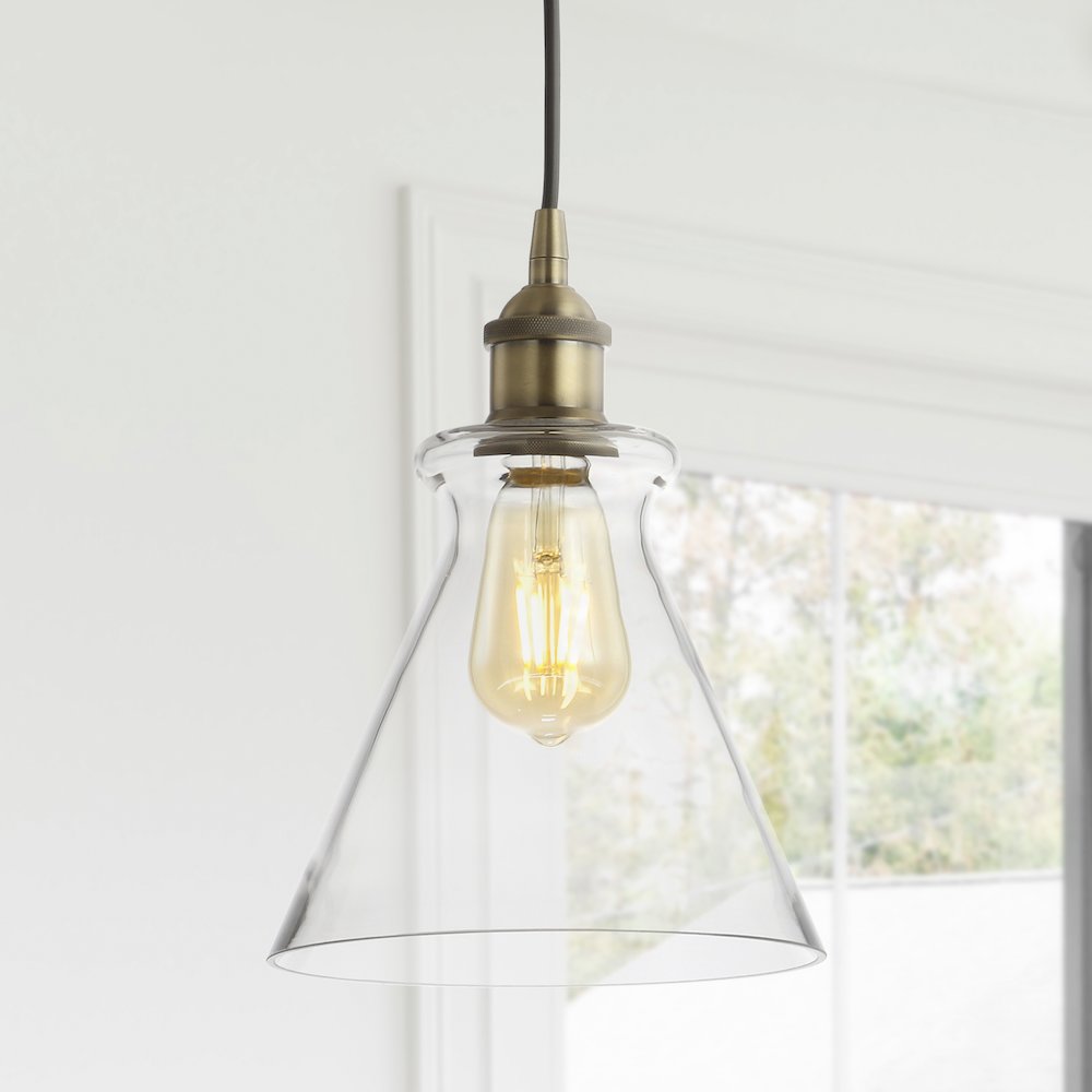 Goldwater Adjustable Drop Metal/Glass Led Pendant. Picture 12