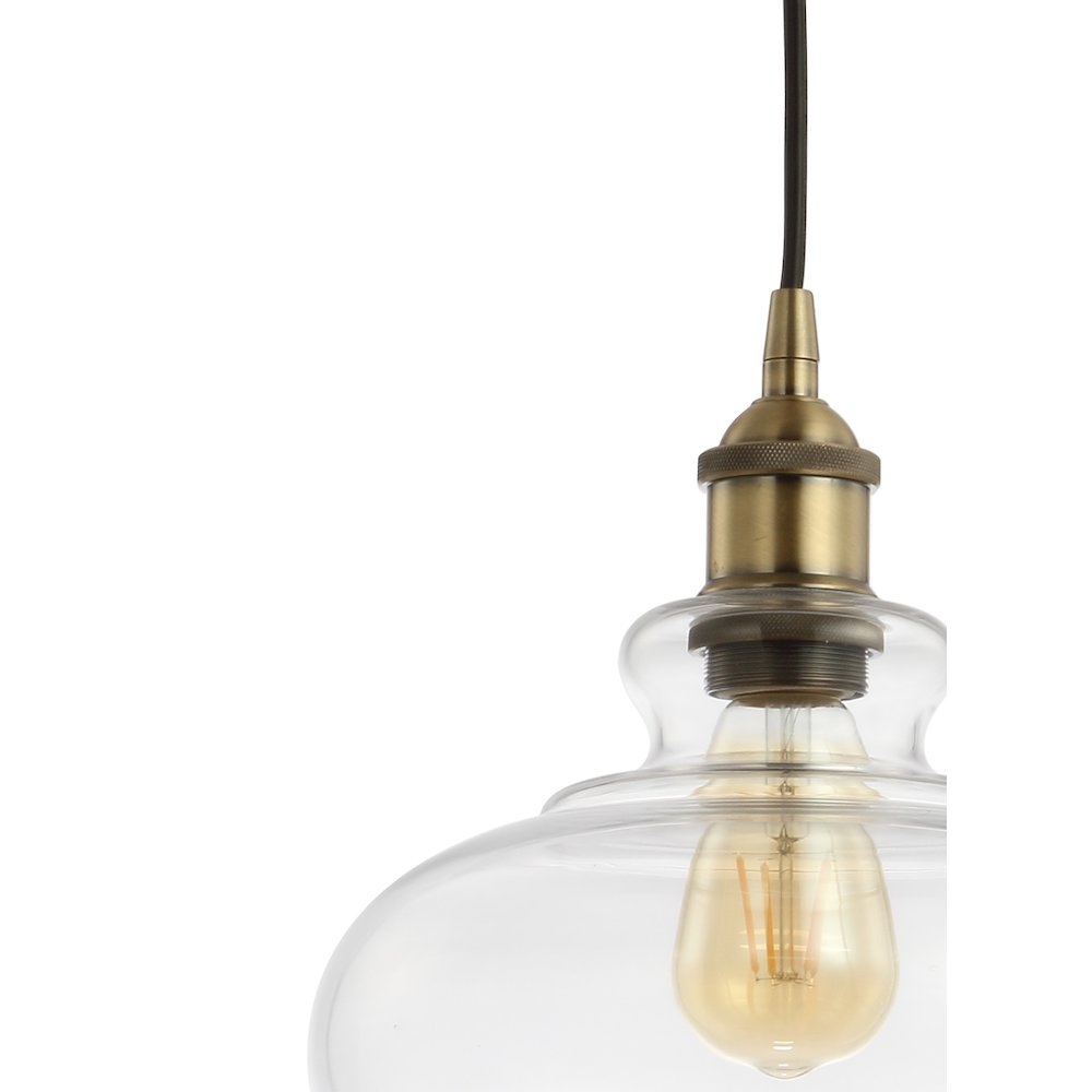 Wyatt Adjustable Drop Pharmacy Metal/Glass Led Pendant. Picture 3