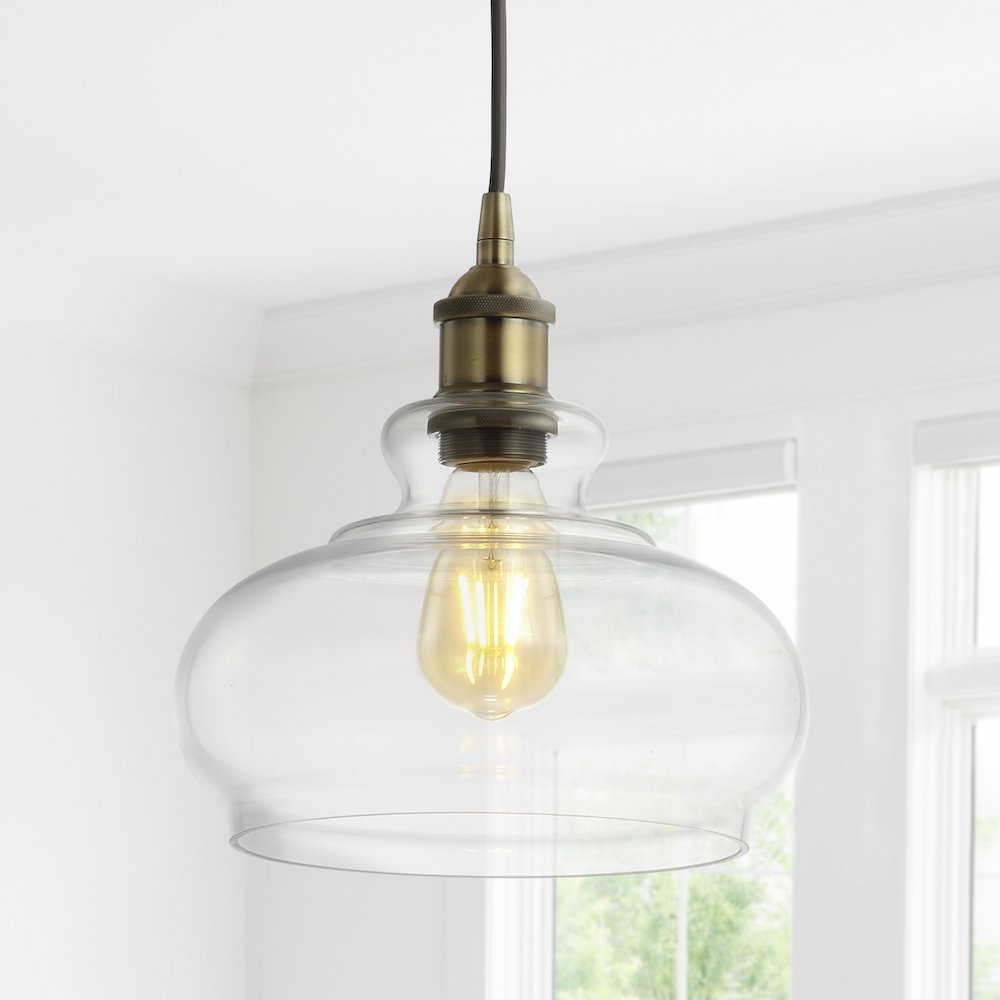 Wyatt Adjustable Drop Pharmacy Metal/Glass Led Pendant. Picture 12