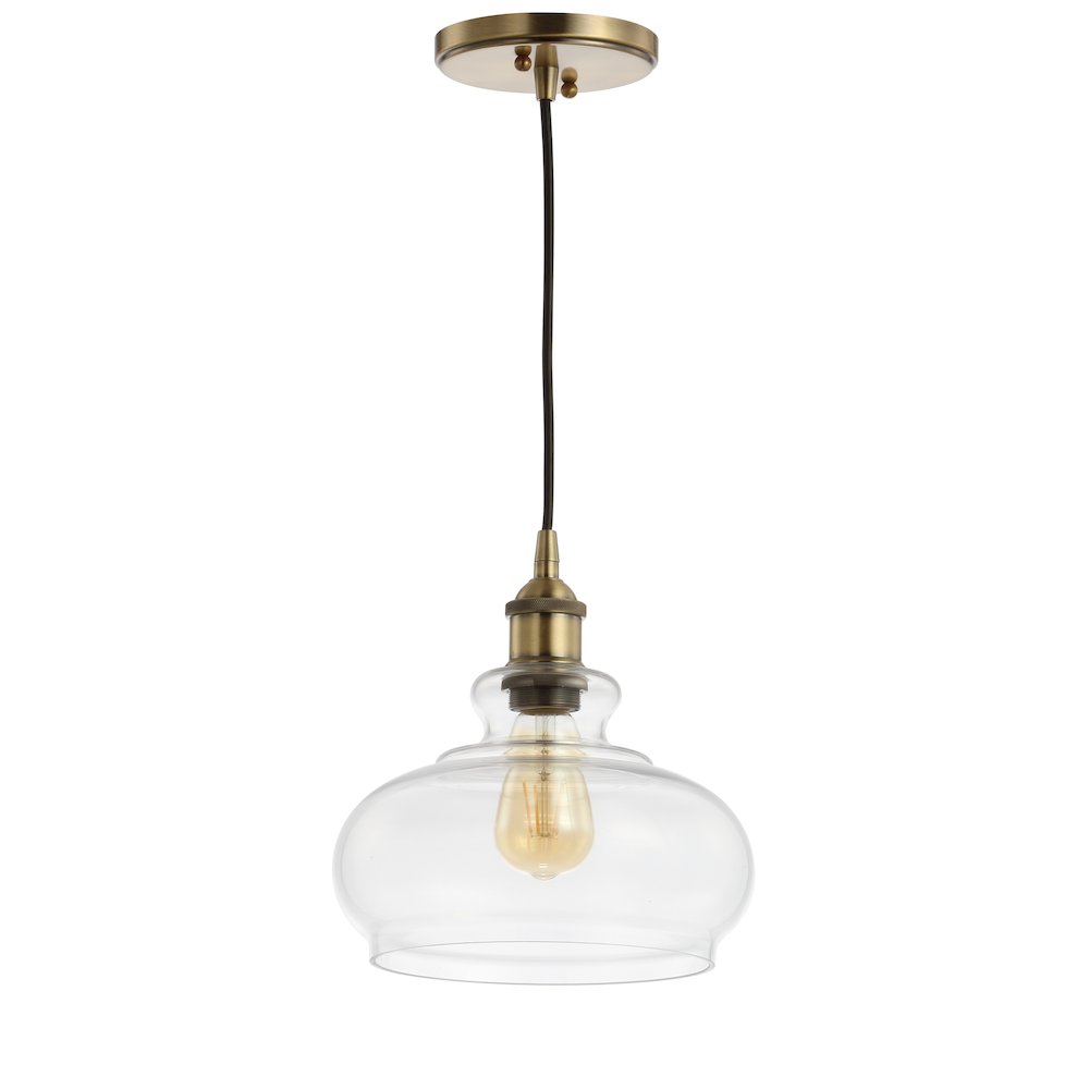 Wyatt Adjustable Drop Pharmacy Metal/Glass Led Pendant. Picture 2