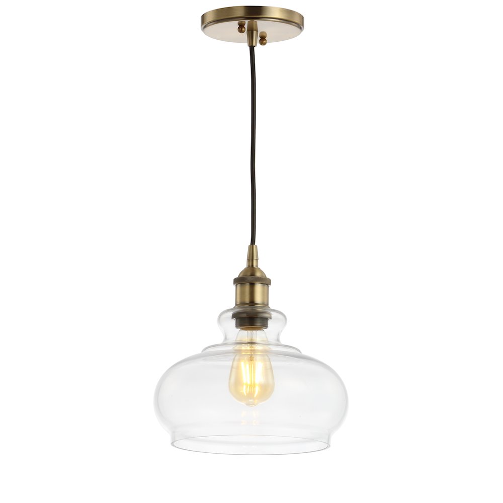 Wyatt Adjustable Drop Pharmacy Metal/Glass Led Pendant. Picture 5