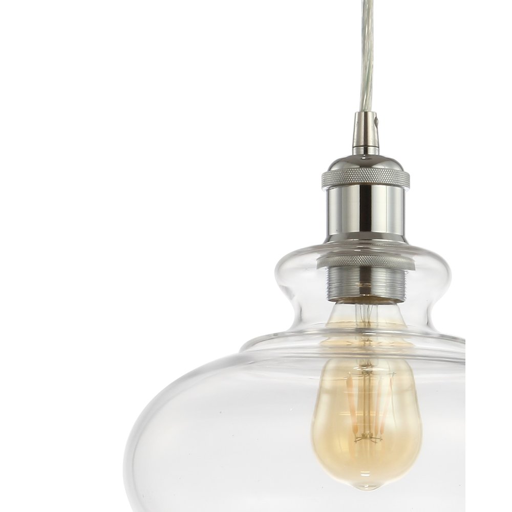 Wyatt Adjustable Drop Pharmacy Metal/Glass Led Pendant. Picture 3