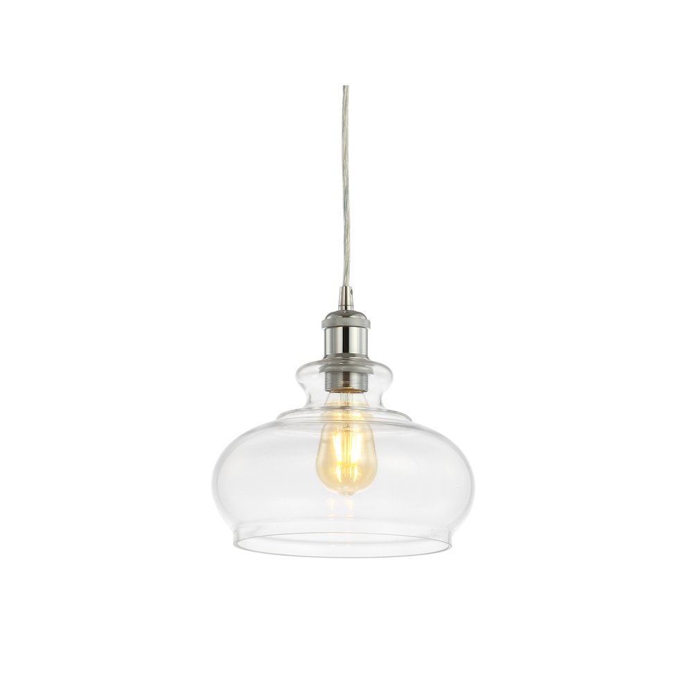 Wyatt Adjustable Drop Pharmacy Metal/Glass Led Pendant. Picture 10