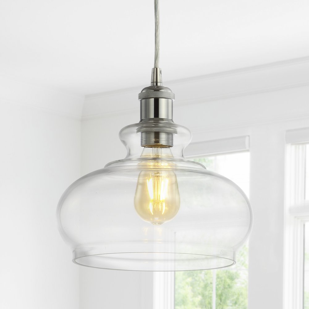 Wyatt Adjustable Drop Pharmacy Metal/Glass Led Pendant. Picture 12