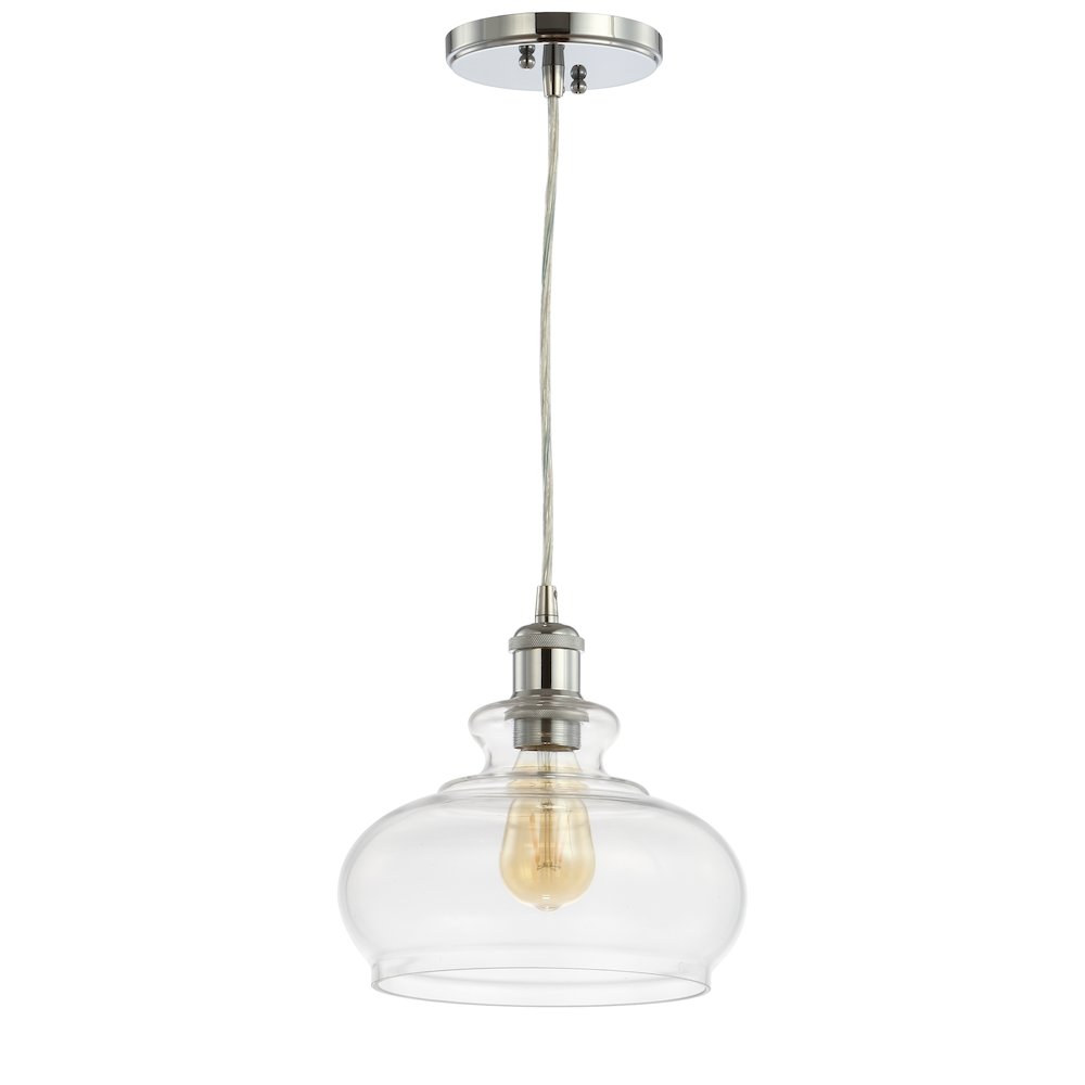 Wyatt Adjustable Drop Pharmacy Metal/Glass Led Pendant. Picture 2