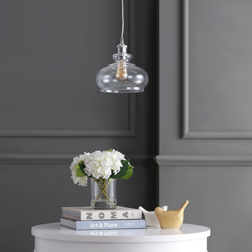 Wyatt Adjustable Drop Pharmacy Metal/Glass Led Pendant. Picture 9