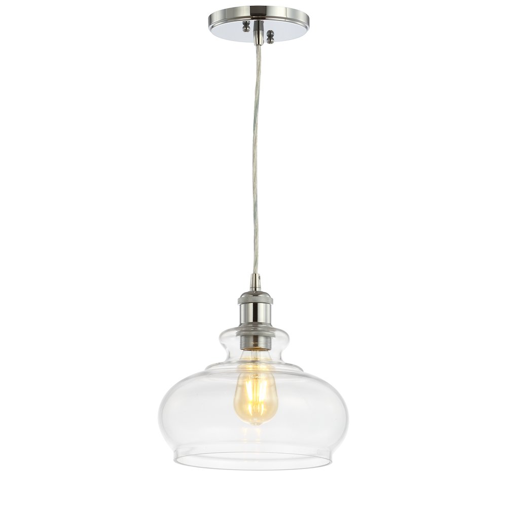 Wyatt Adjustable Drop Pharmacy Metal/Glass Led Pendant. Picture 5