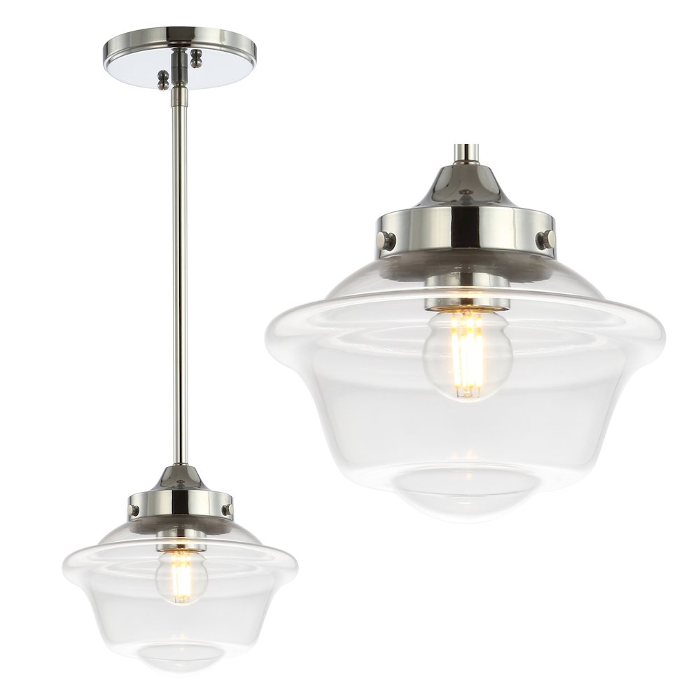 Kurtz Adjustable Drop Metal/Glass Led Pendant. Picture 1